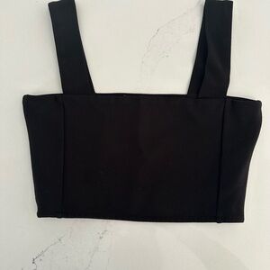 Zara Black Sleeveless Bustier Crop Top